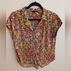 Floral Multicolor Top- Jane+Delancey Retro Blouse